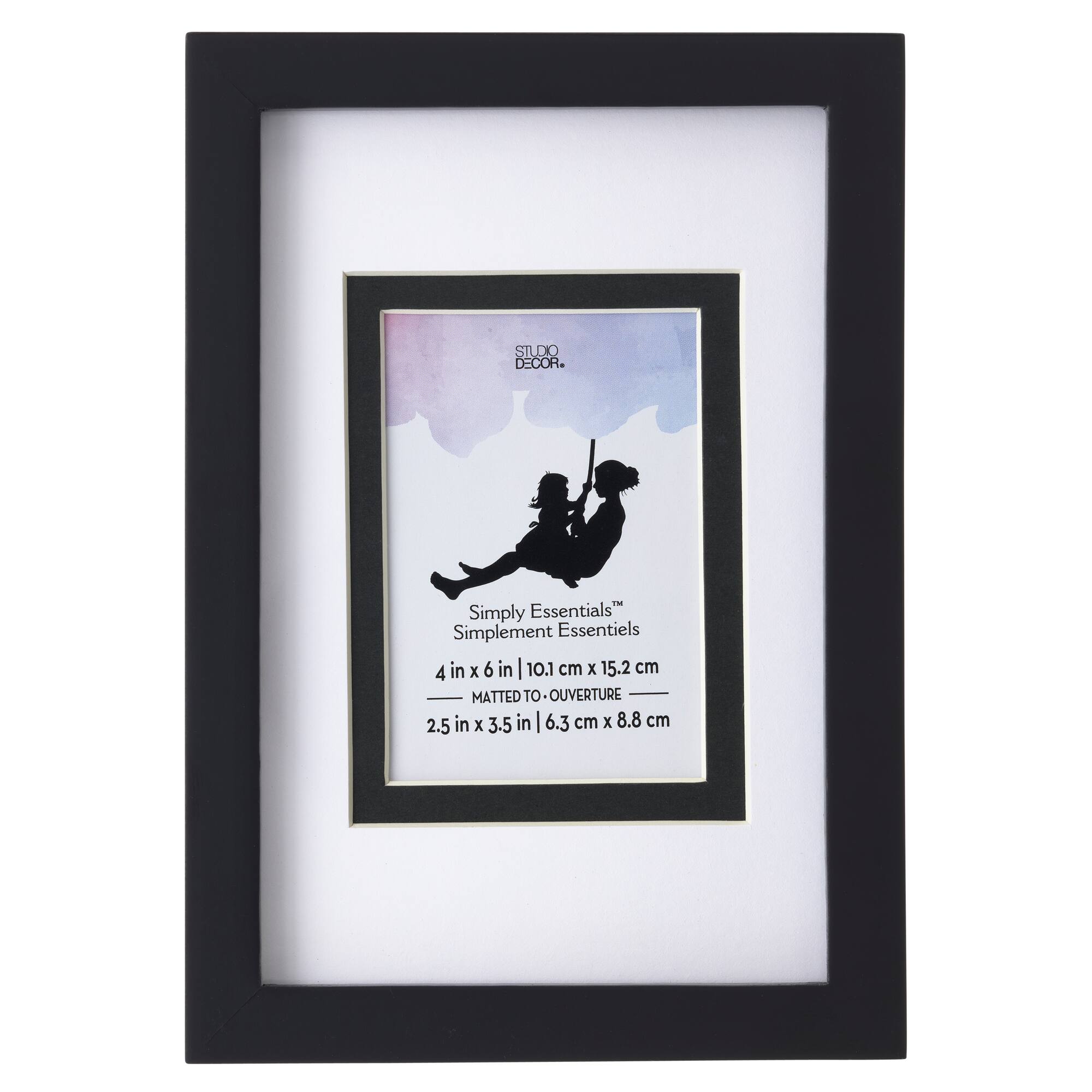 Simply Essentials™ Black Linear Frame with Double Mat by Studio Décor
